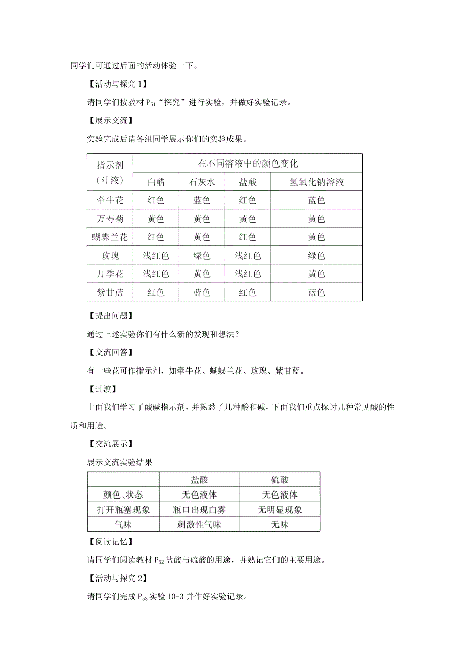 2022九年级化学下册 第十单元 酸和碱 课题1 常见的酸和碱第1课时 酸碱与酸碱指示剂作用教案（新版）新人教版.doc_第3页