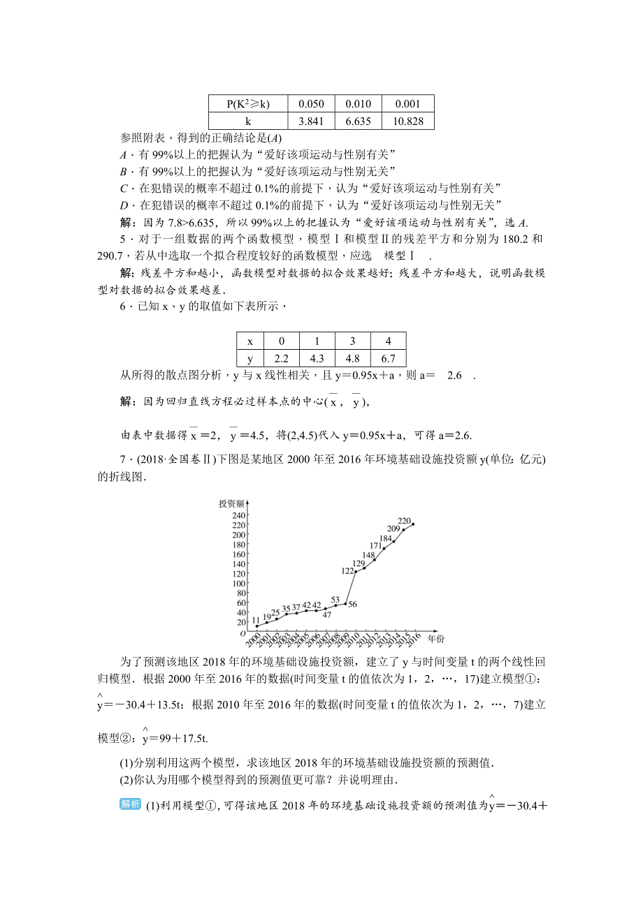 2020届高考一轮复习理科数学（人教版）练习：第79讲 变量的相关性、回归分析、独立性检验 WORD版含解析.doc_第2页