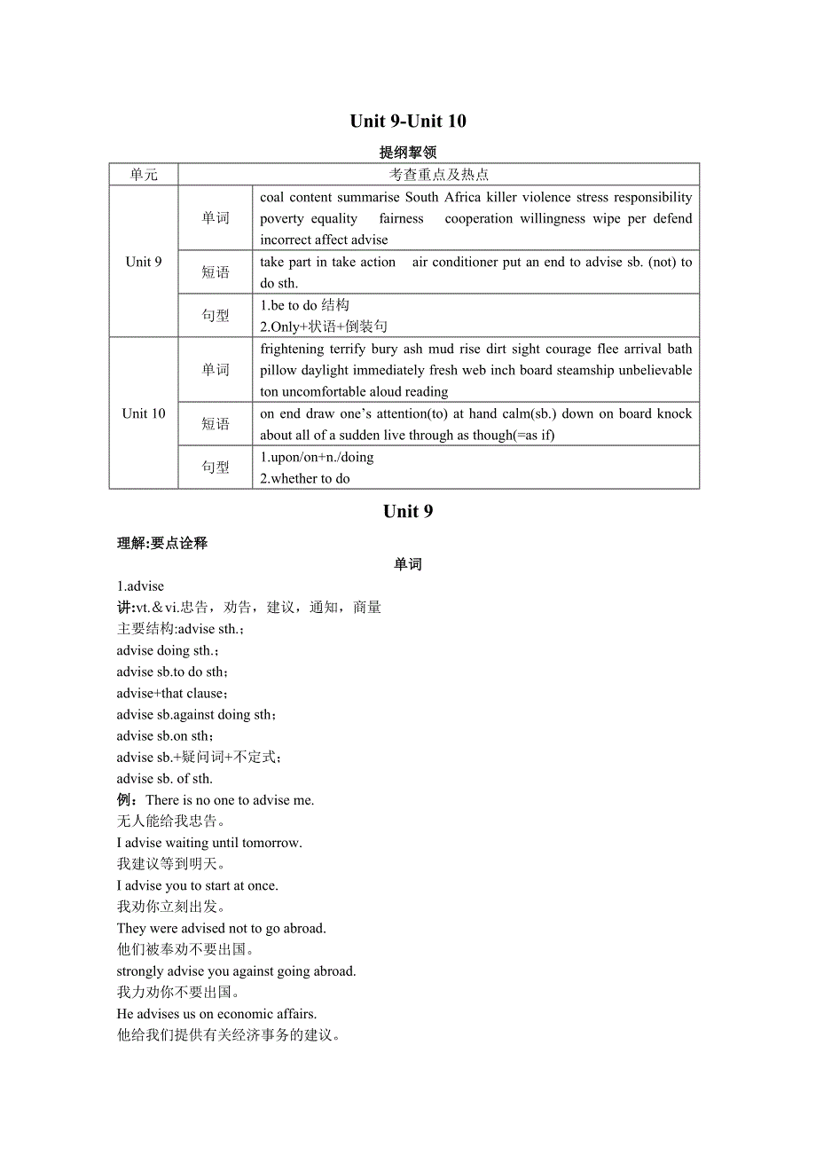 2011高考英语一轮复习教学案大纲版：BOOKII UNIT9.doc_第1页