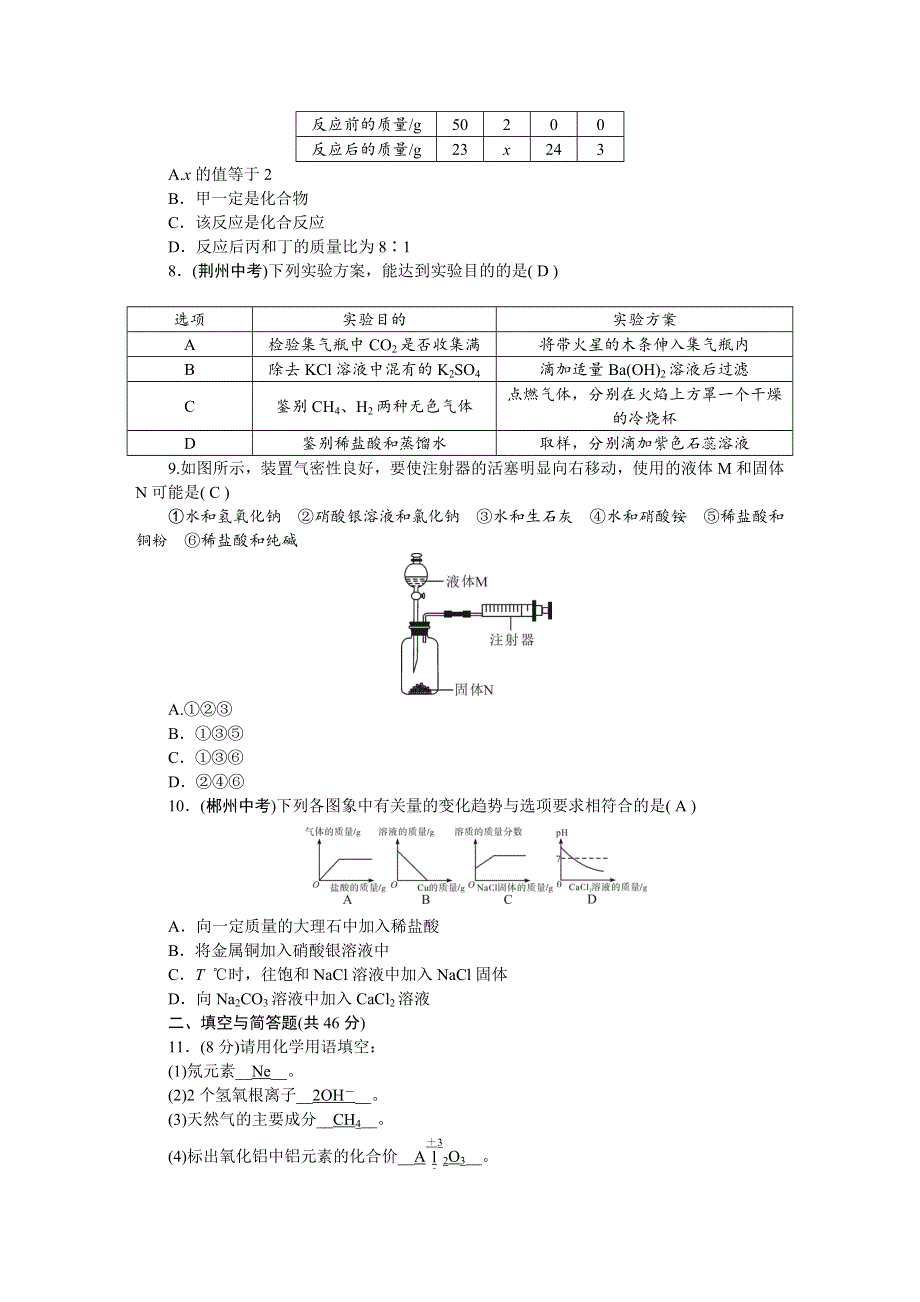 2022九年级化学下册 综合检测题（新版）新人教版.doc_第2页