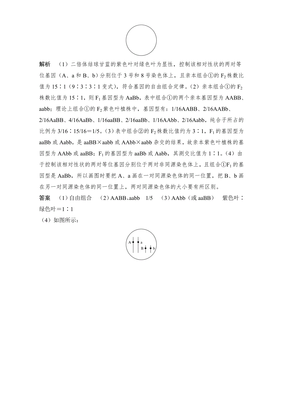 2018届高考生物总复习考点加强课3随堂真题演练-自由组合定律的应用及相关题型归纳 WORD版含解析.doc_第2页