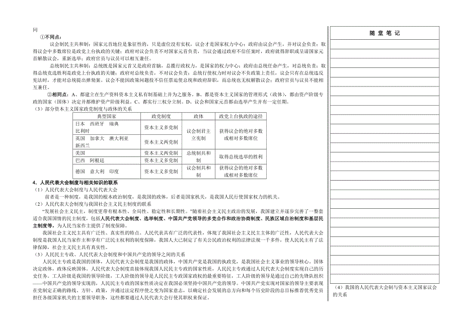 2011高考政治二轮复习教案：第九章 我国的国家制度（大纲版）.doc_第2页