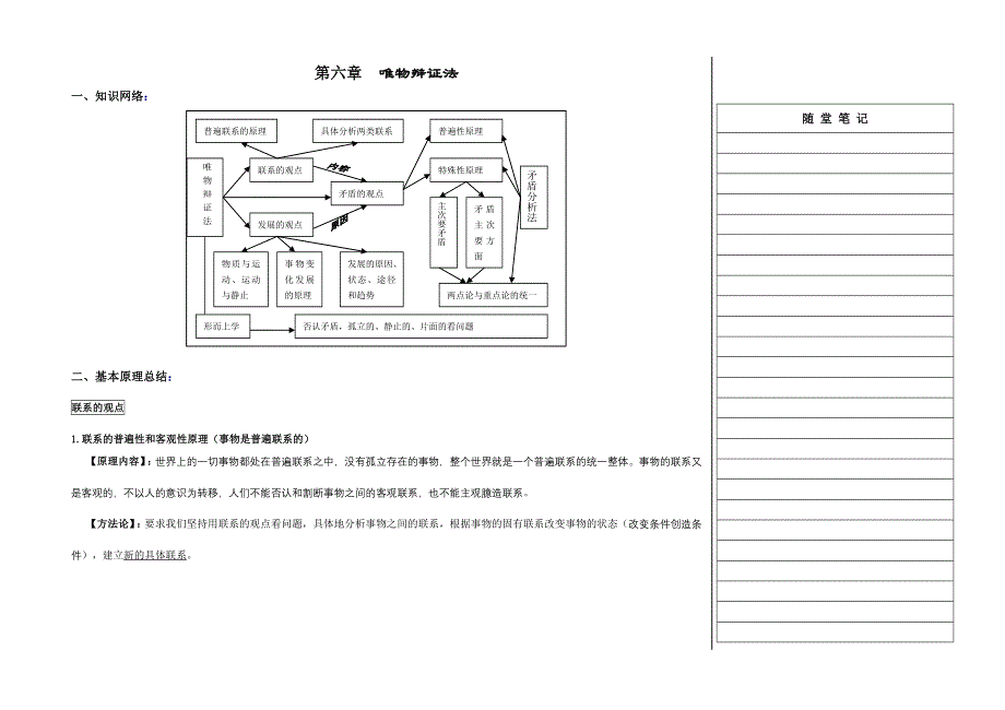 2011高考政治二轮复习教案：第六章 唯物辩证法（大纲版）.doc_第1页