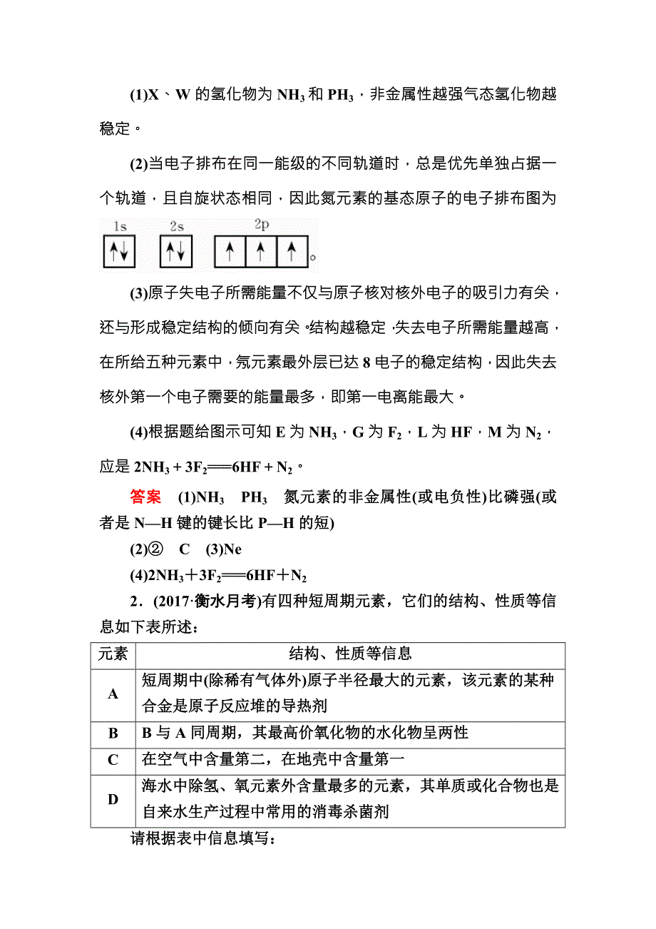 2018届高考化学（人教新课标）大一轮复习配餐作业37原子结构与性质 WORD版含解析.doc_第2页