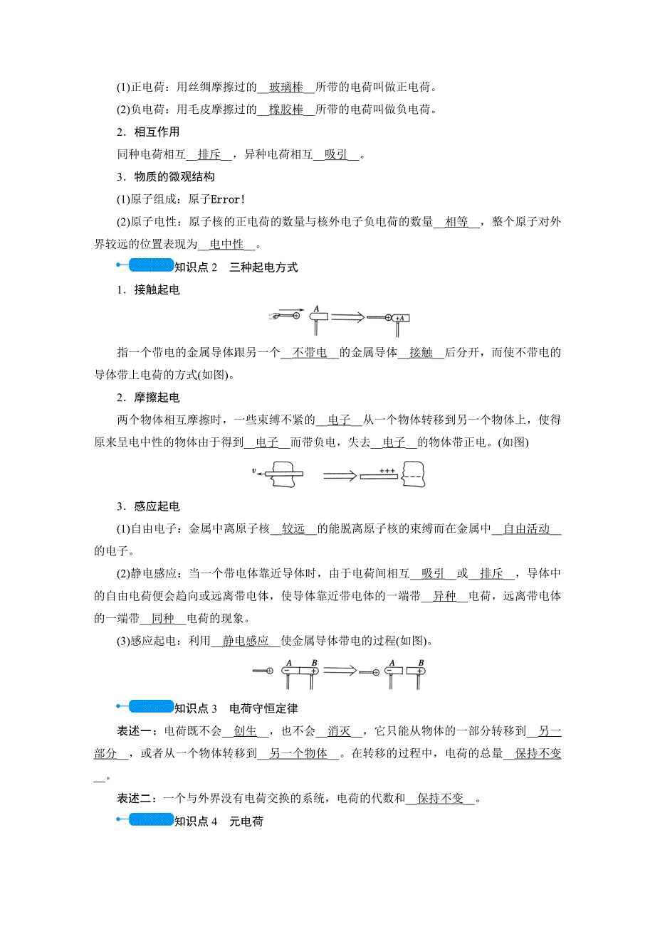 2020-2021学年人教版物理选修3-1学案：1-1　电荷及其守恒定律 WORD版含解析.doc_第3页