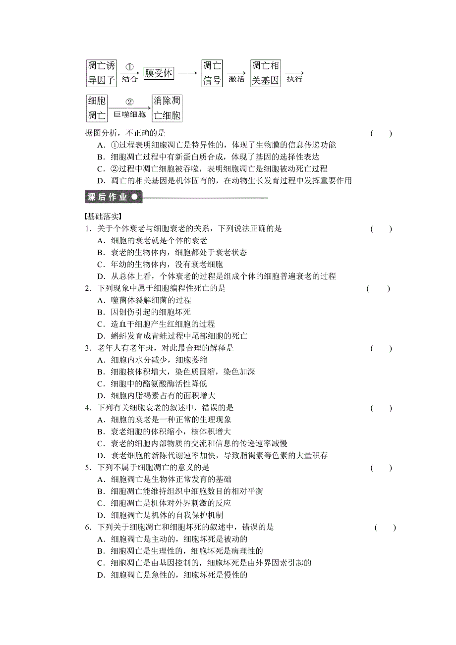 《学案导学与随堂笔记》2016-2017学年高中生物浙科版必修一作业与检测：第四章　细胞的增殖与分化 第24课时 WORD版含解析.docx_第2页