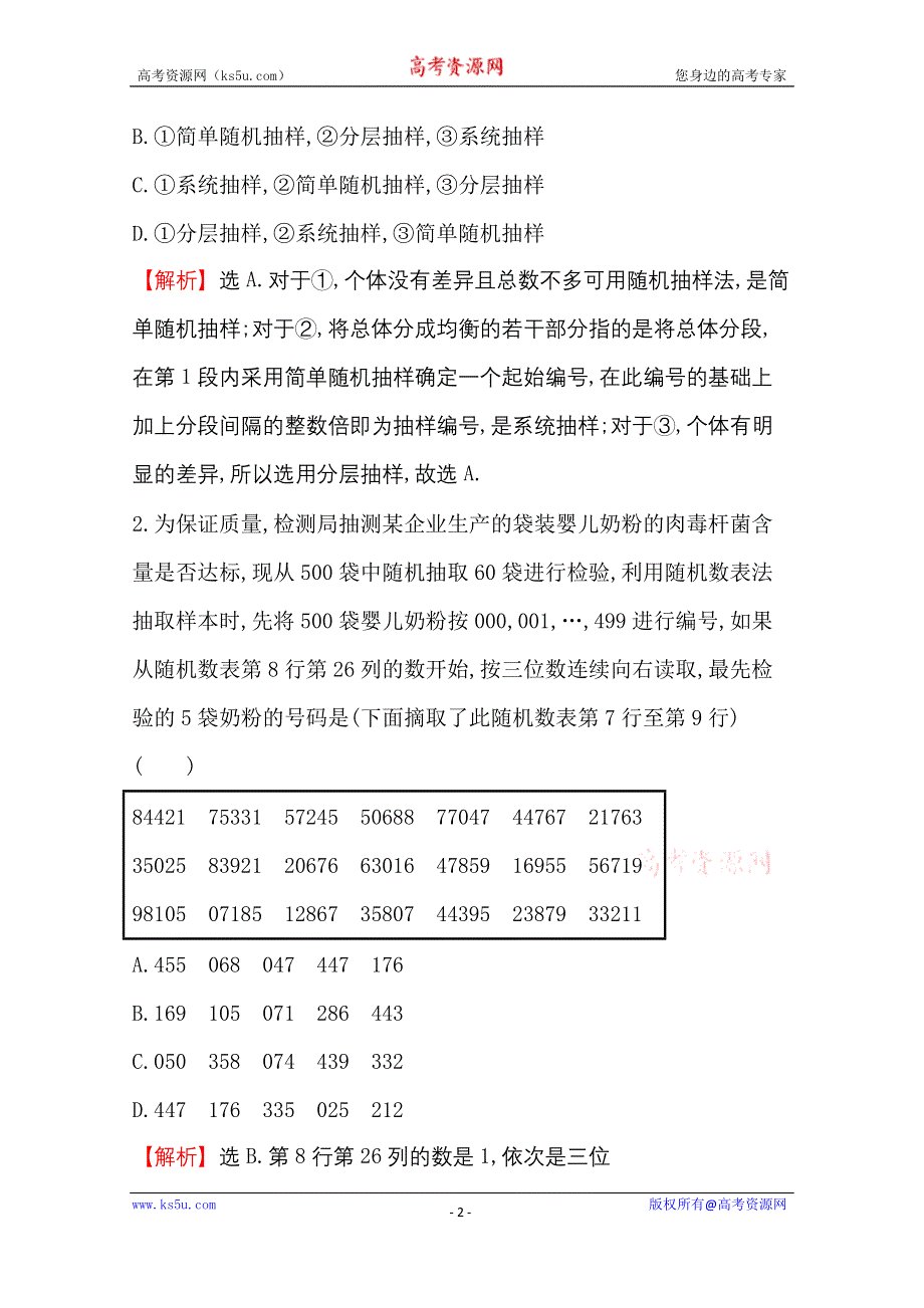 《世纪金榜》人教版2016第一轮复习理科数学教师用书配套习题：课时提升作业（五十九） 9.2随机抽样 WORD版含答案.doc_第2页