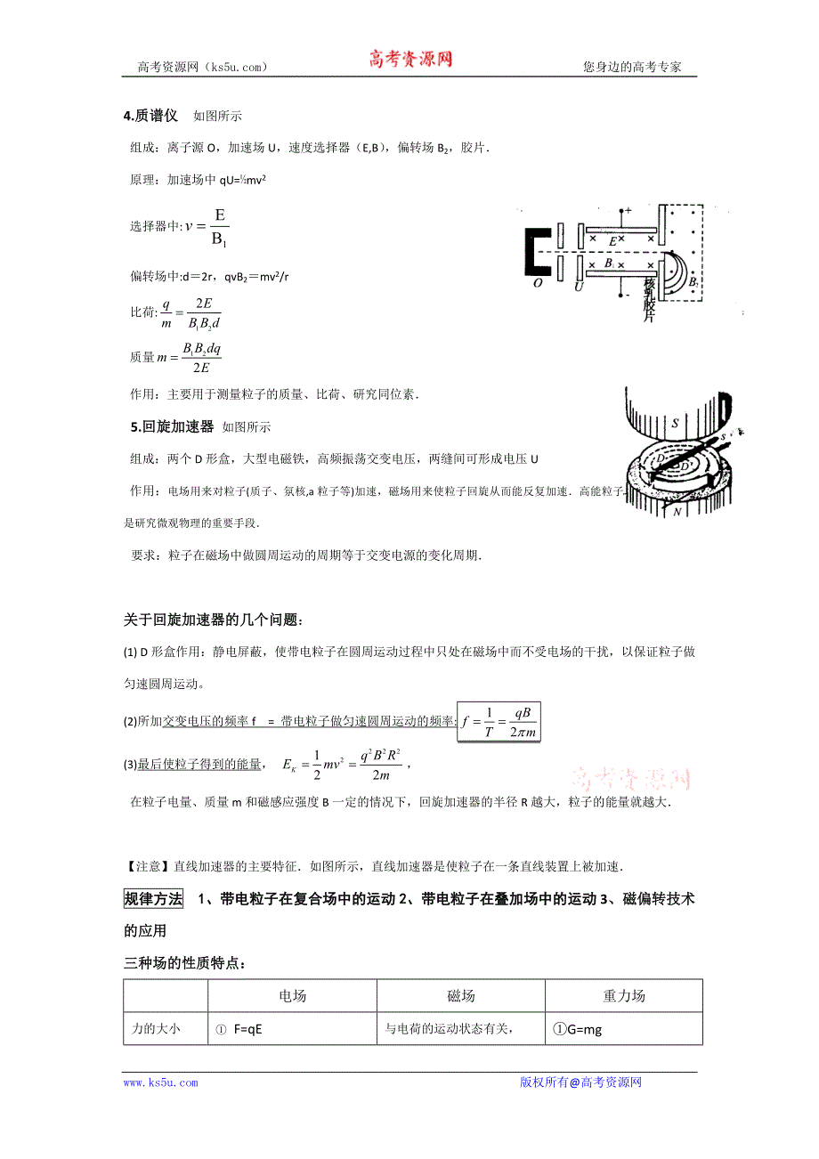 2011高考物理一轮复习总教案：10.4 带电粒子在复合场中的运动.doc_第3页