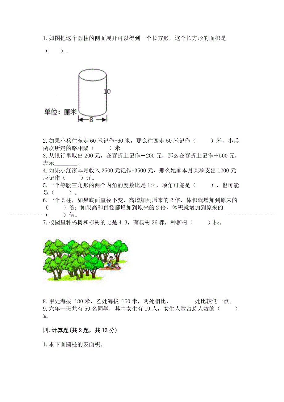 西师大版数学六年级（下册）期末综合素养提升题（夺冠）.docx_第2页