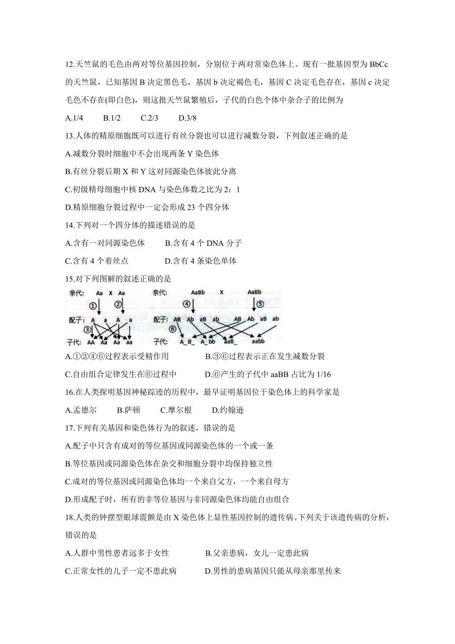 四川省南充市2020-2021学年高一下学期期末考试 生物 WORD版含答案BYCHUN.doc_第3页