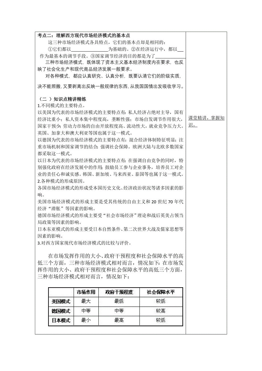 2013学年高二政治精品学案：专题三《西方国家现代市场经济的兴起与主要模式》（新人教版选修2）.doc_第2页