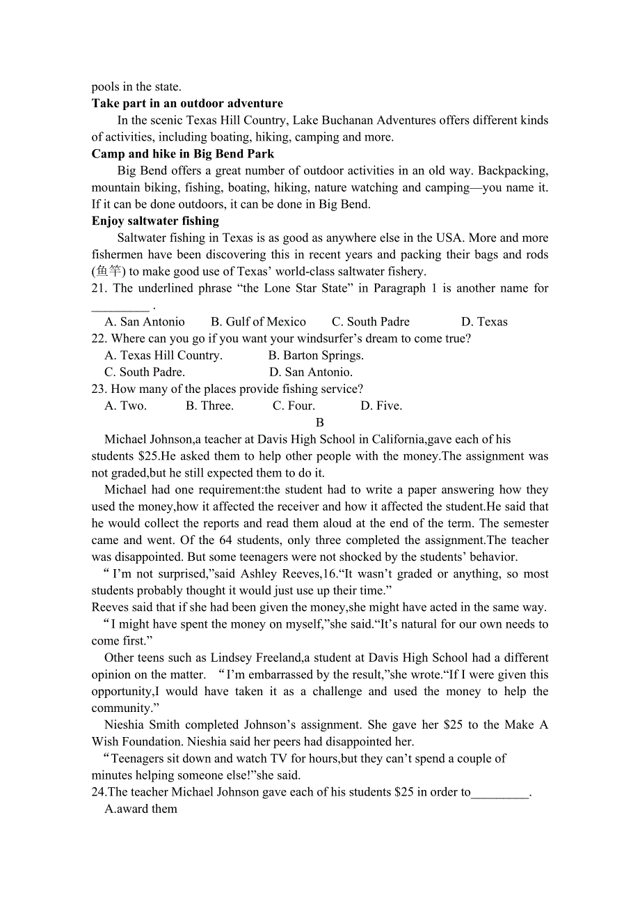 云南省曲靖市会泽县第一中学2019-2020高二上学期10月考英语试卷 WORD版含答案.doc_第3页