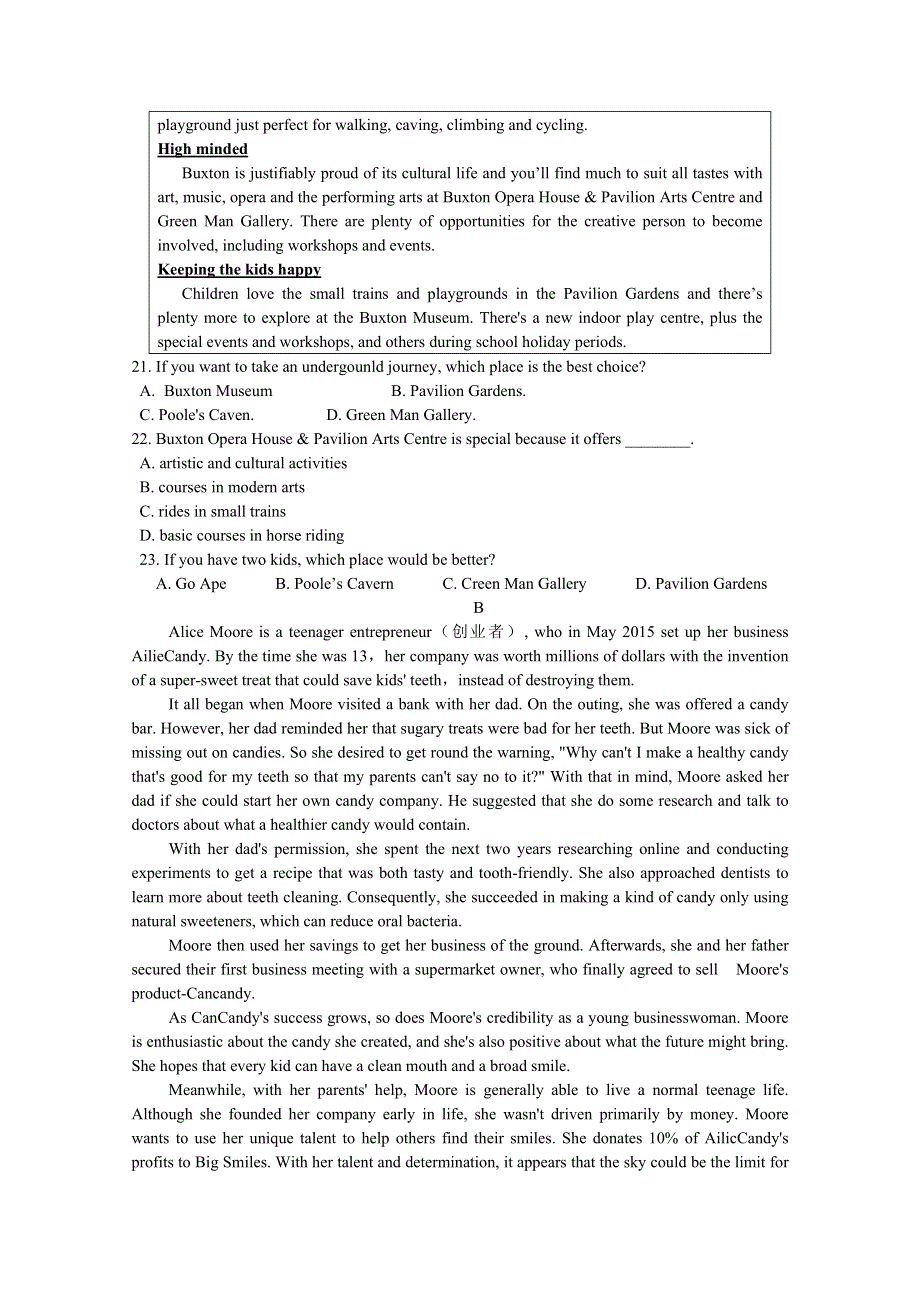 云南省曲靖市会泽县茚旺高级中学2019-2020学年高二上学期9月月考英语试卷 WORD版含答案.doc_第3页