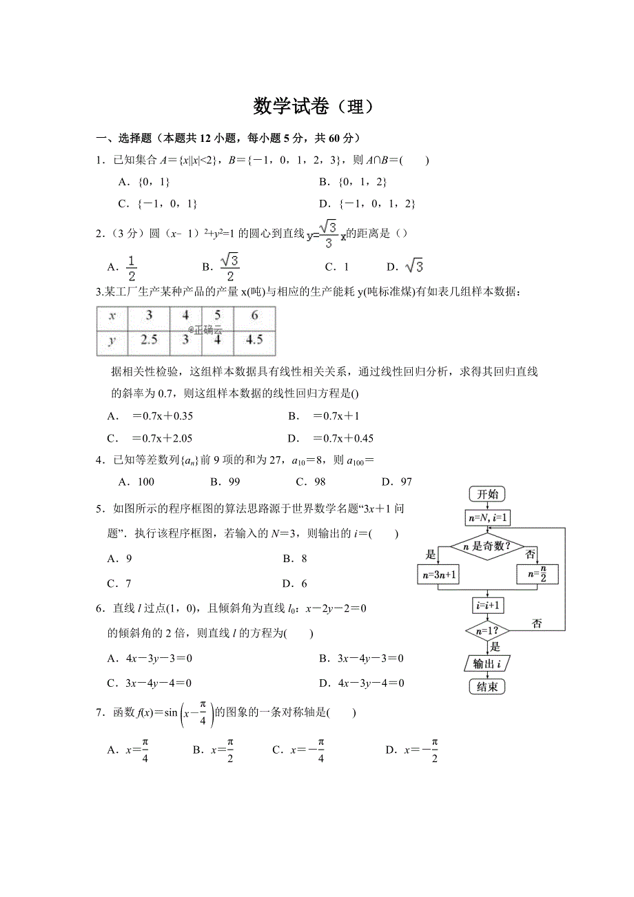 云南省曲靖市宣威市第九中学2019-2020高二上学期期中考试数学（理）试卷 WORD版含答案.doc_第1页