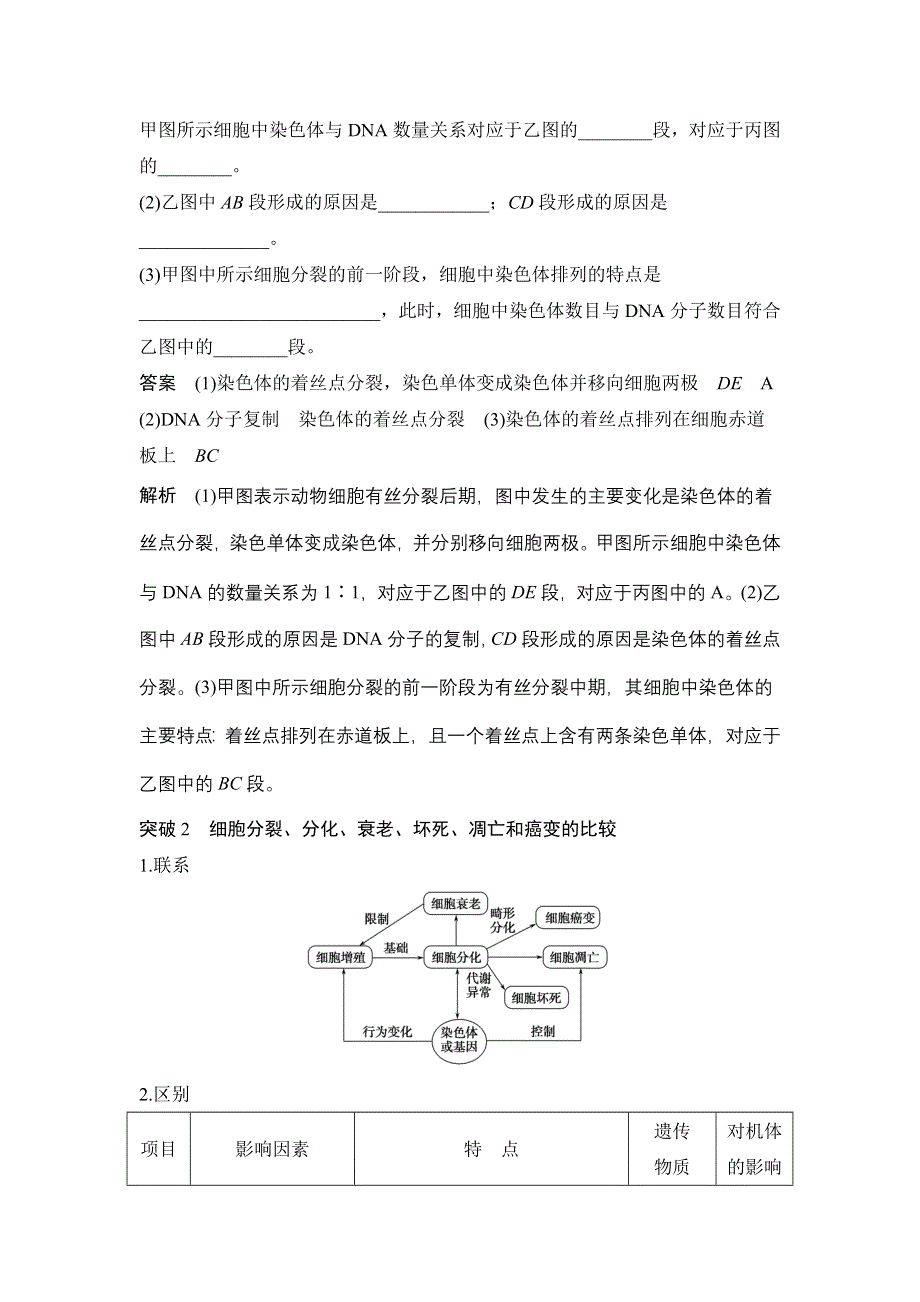 《创新设计-课堂讲义》2016-2017学年高一生物苏教版必修一课时作业：第五章 细胞增殖、分化、衰老和死亡 章末整合 WORD版含解析.docx_第3页