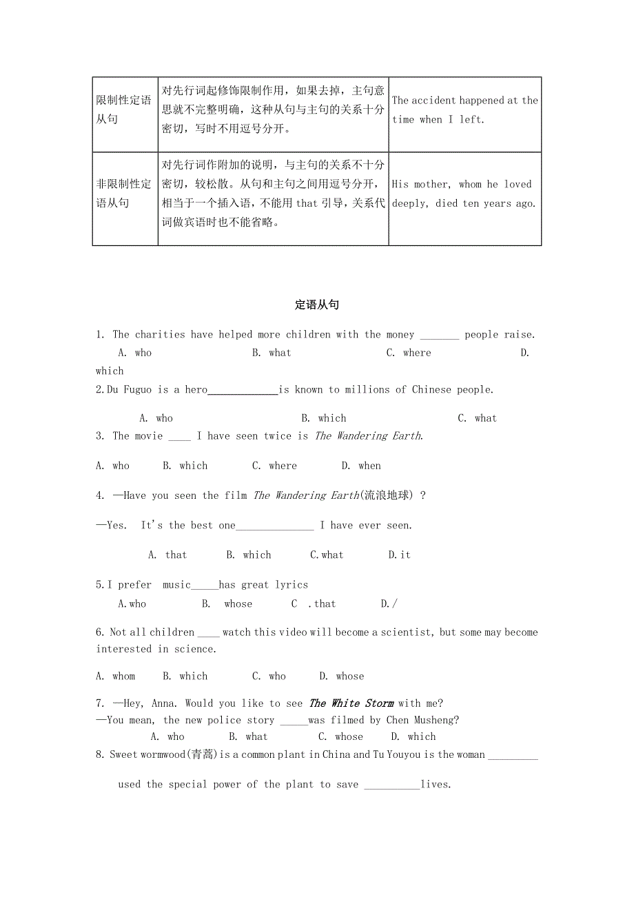 2021中考英语语法真题训练 定语从句（含解析）.docx_第3页