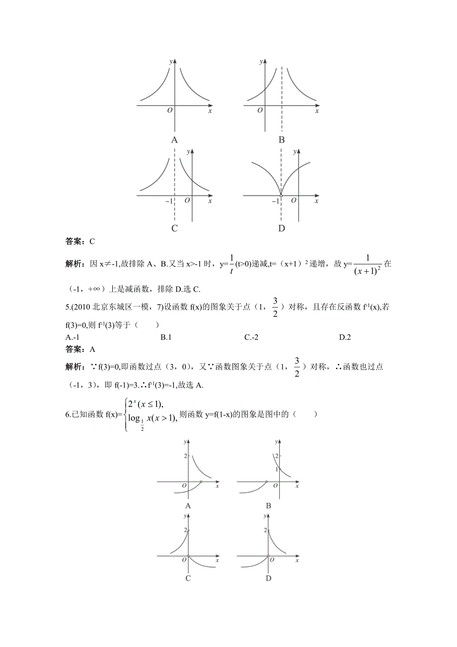 2011届高考数学章节复习测试题14：函数的图像.doc_第2页