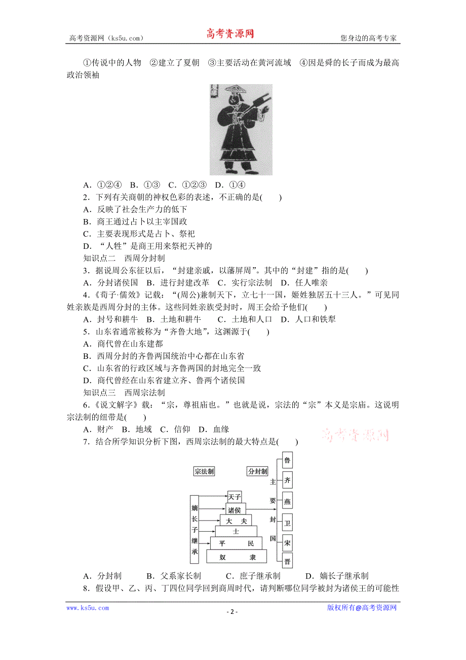 《创新设计-课堂讲义》2016-2017学年高中历史（人民版必修一）课时作业：专题一 古代中国的政治制度 第1课 .docx_第2页