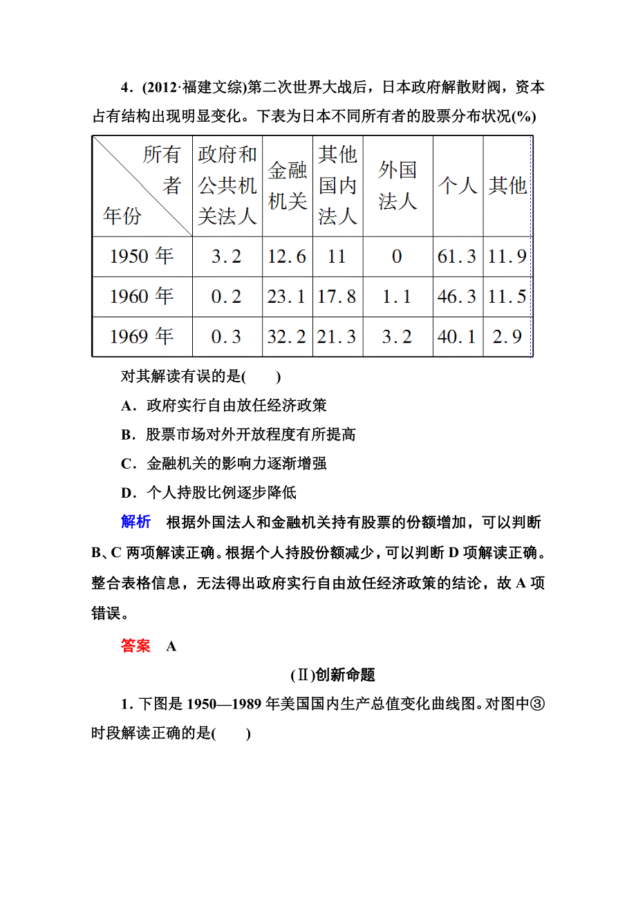 《名师一号》2016届高三历史一轮复习调研试题：第十一单元 世界资本主义经济政策的调整和苏联的社会主义建设11-21B.doc_第3页