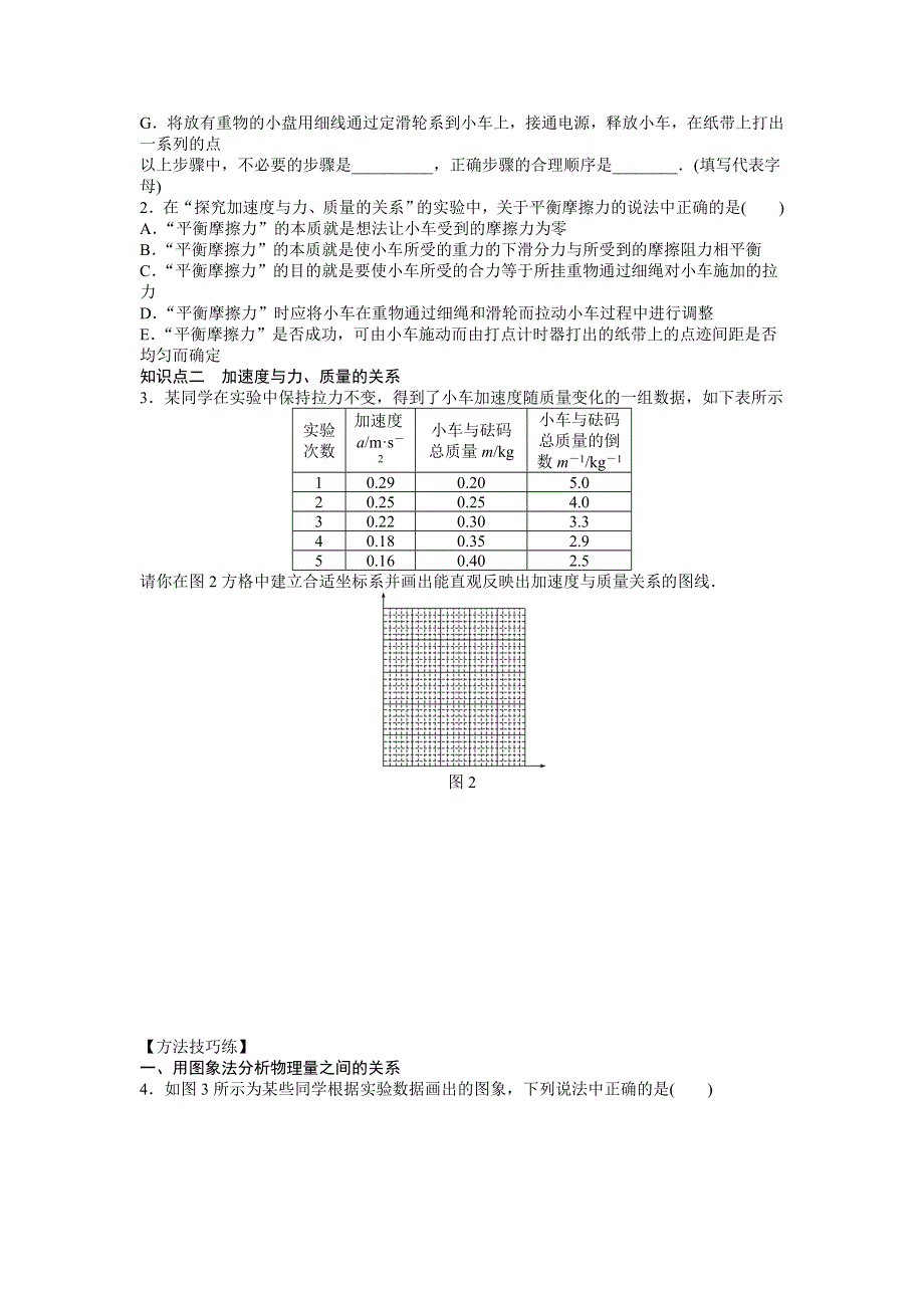 《创新设计-课堂讲义》2016-2017学年高中物理（人教版必修一）课时作业：第四章 第2节实验：探究加速度与力、质量的关系 WORD版含答案.doc_第2页