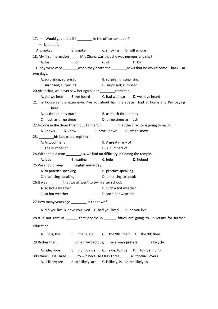 四川省华阳中学2011-2012学年高一上学期期中考试英语试题.doc_第3页