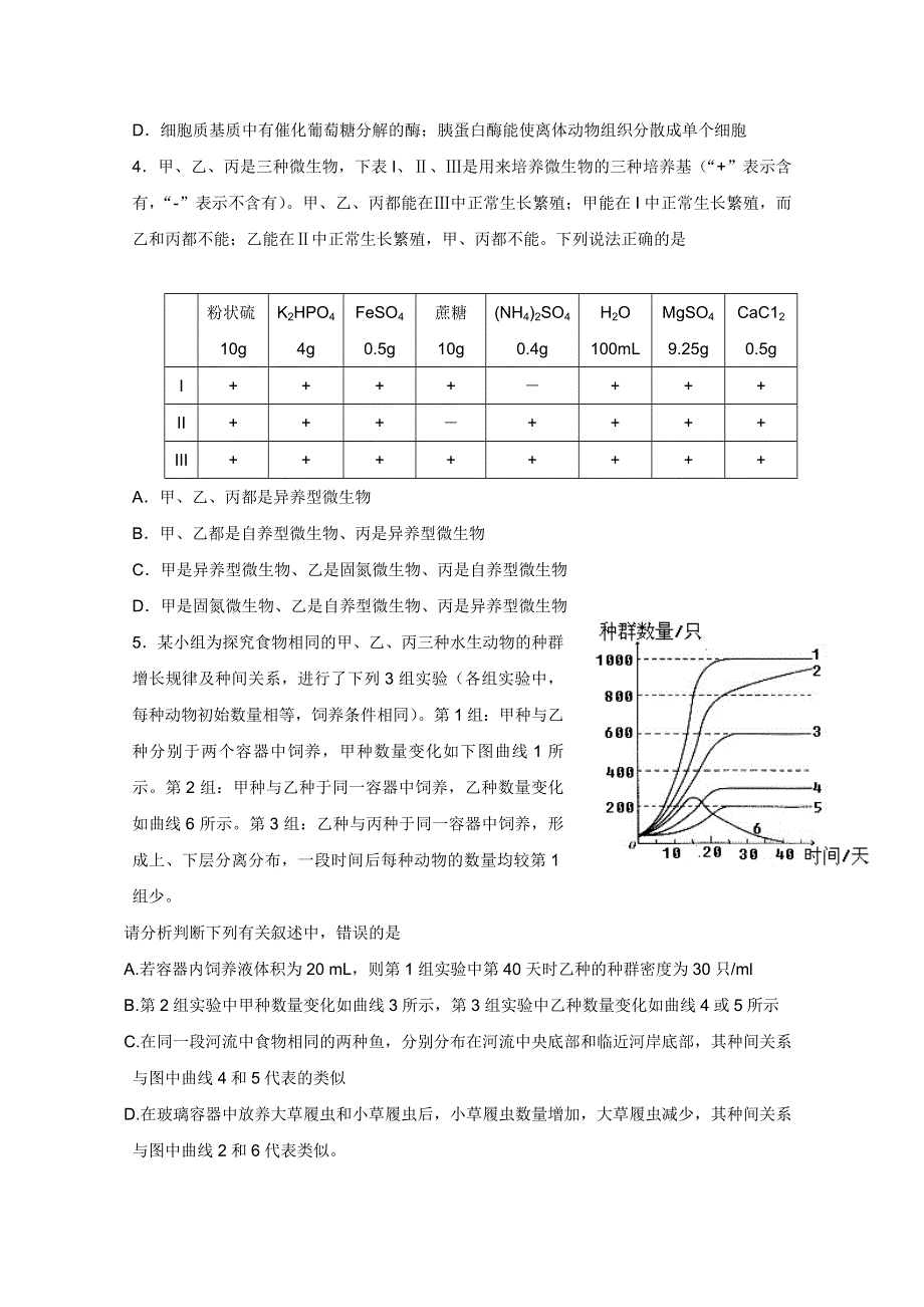 四川省南充市2011届高三第二次诊断性考试（理综） WORD版.doc_第2页