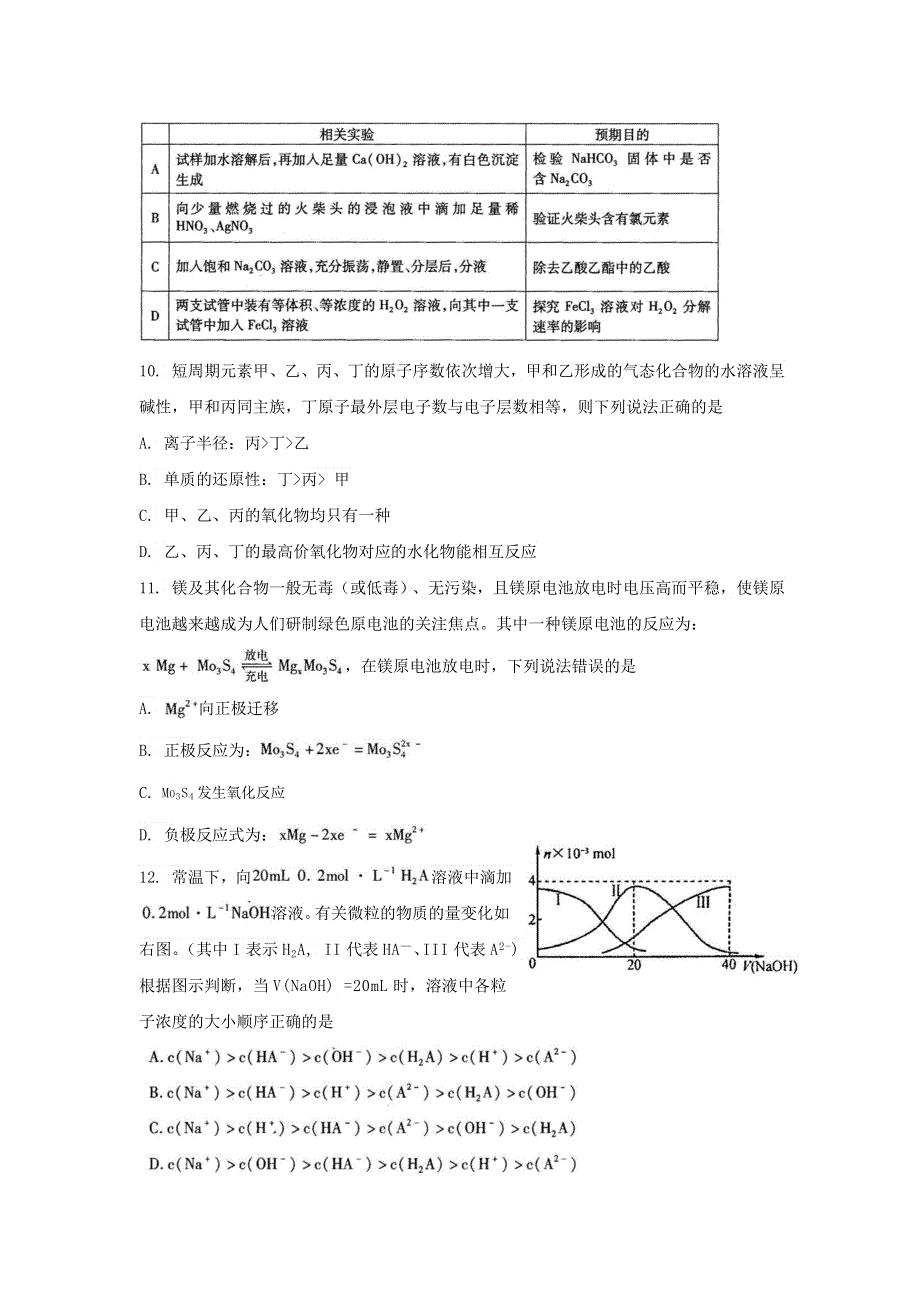 四川省南充市2012届高三第二次高考适应性考试（化学）.doc_第2页