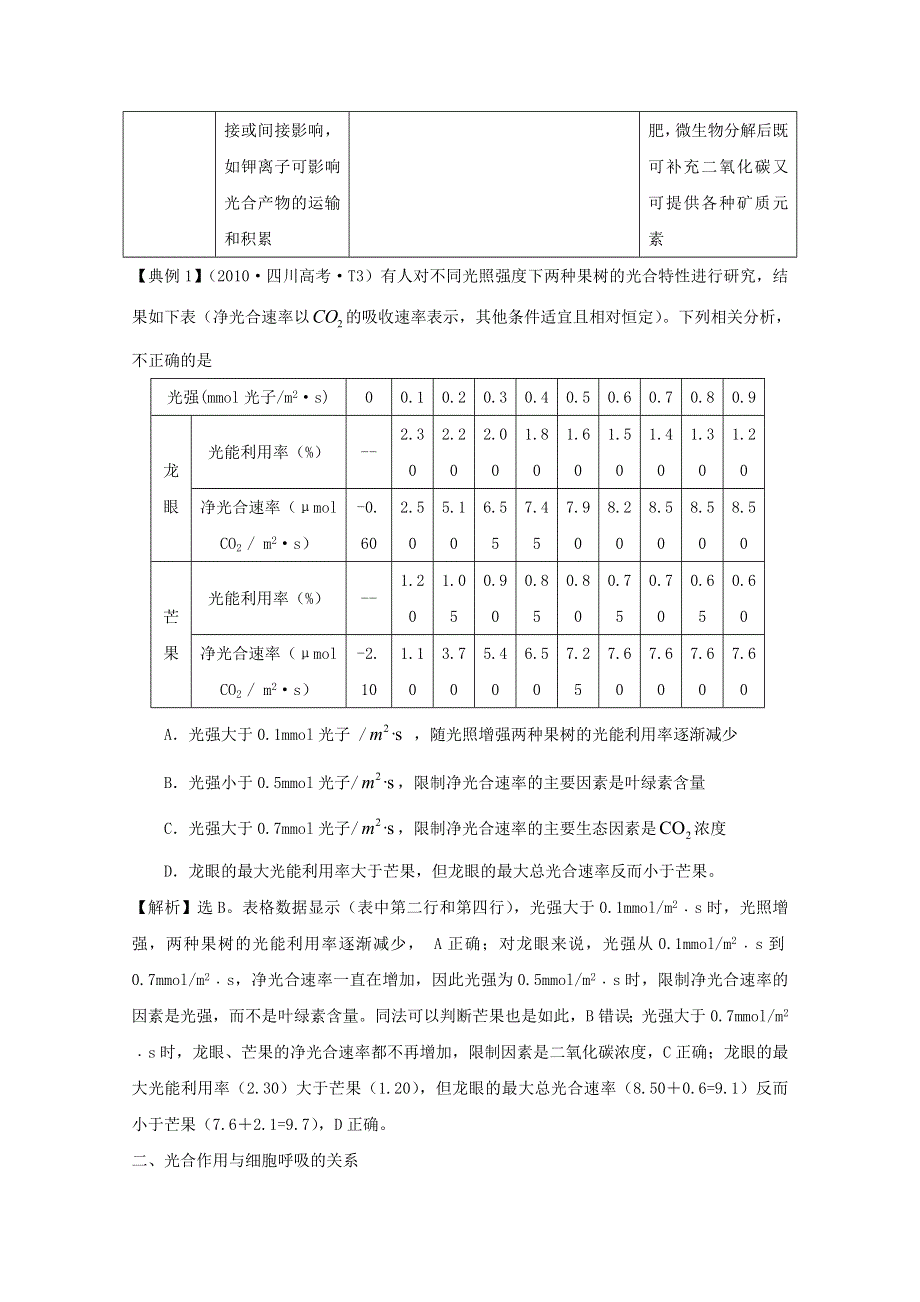 2011届高考生物二轮专题复习学案：2.2 光合作用与细胞呼吸（新课标）.doc_第3页