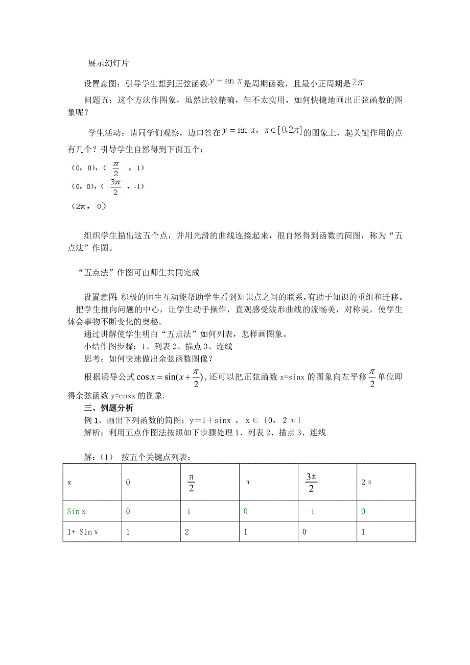 2011山东临清三中数学必修4教学案：§1.4.1正弦函数,余弦函数的图象（教、学案）.doc_第3页