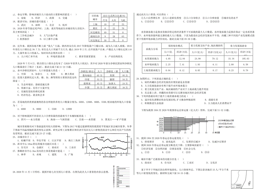 云南省楚雄天人中学2020-2021学年高一地理下学期3月月考试题.doc_第2页