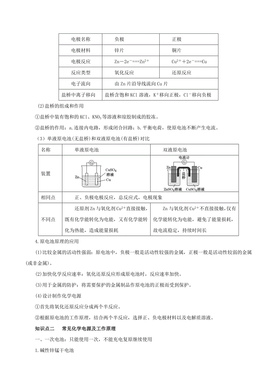 2020-2021学年高考化学一轮复习 第20讲 原电池 化学电源知识点讲解（含解析）.docx_第2页