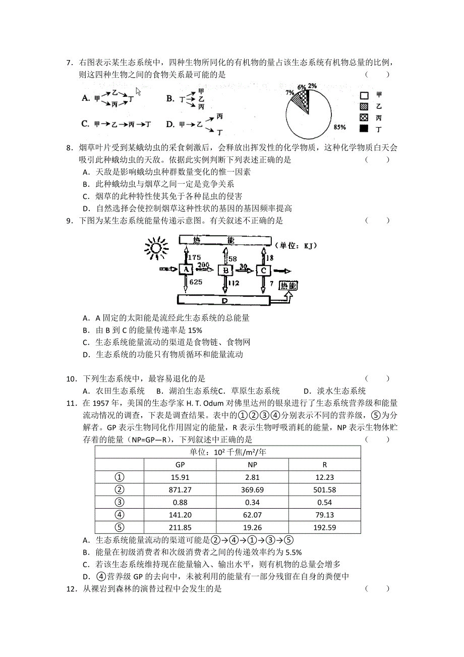 2011年11月份百题精练（2） 生物.doc_第2页