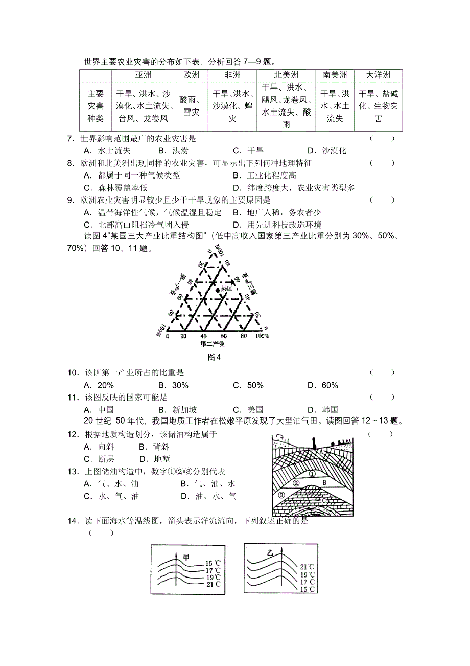 2011年12月份百题精练（1）地理试题.doc_第2页