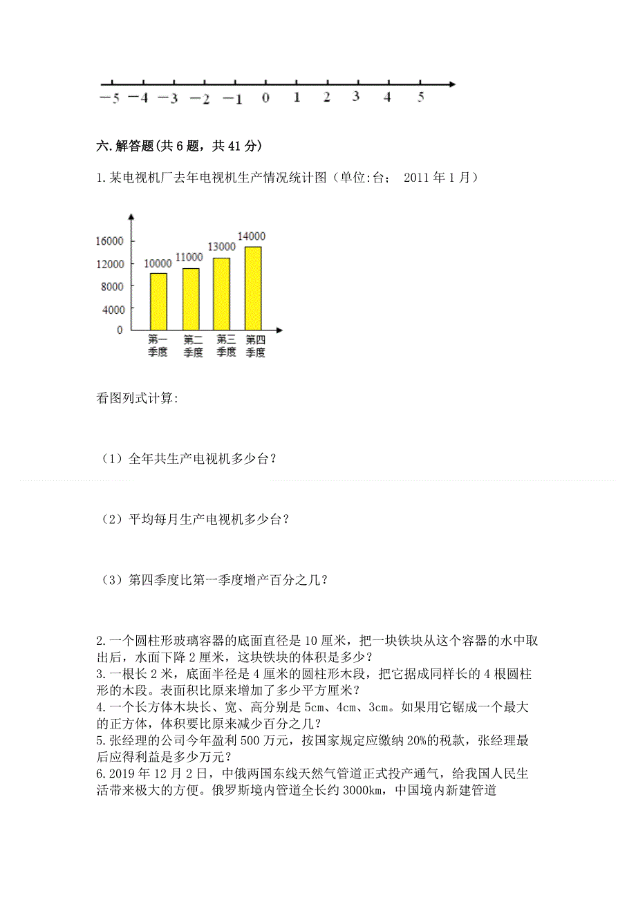 小学六年级下册数学 期末测试卷（黄金题型）word版.docx_第3页