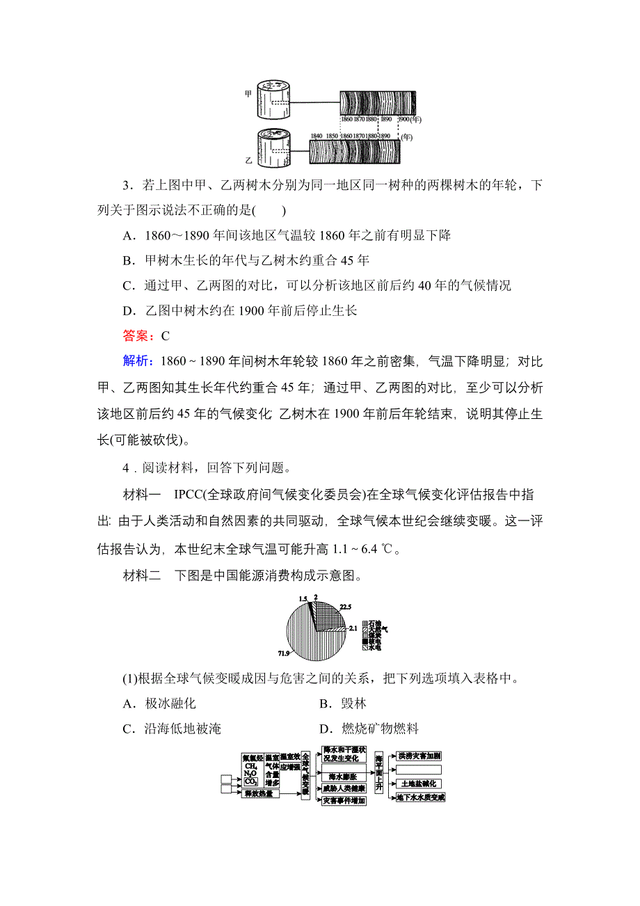 《名师伴你行》2015高考地理（湘教版）一轮好题演练：4-2全球气候变化对人类活动的影响.doc_第2页