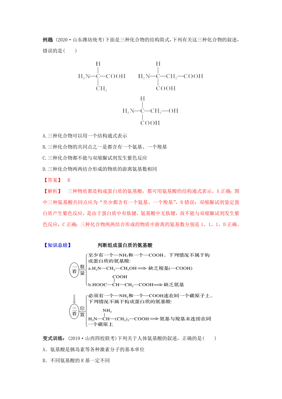 2020-2021学年高考生物一轮复习 专题03 蛋白质和核酸知识点讲解（含解析）.docx_第2页