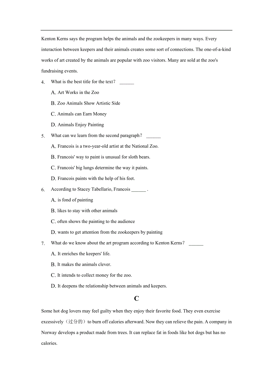 云南省楚雄师范学院附属中学2021-2022学年高一上学期10月月考英语试卷 WORD版含答案.doc_第3页