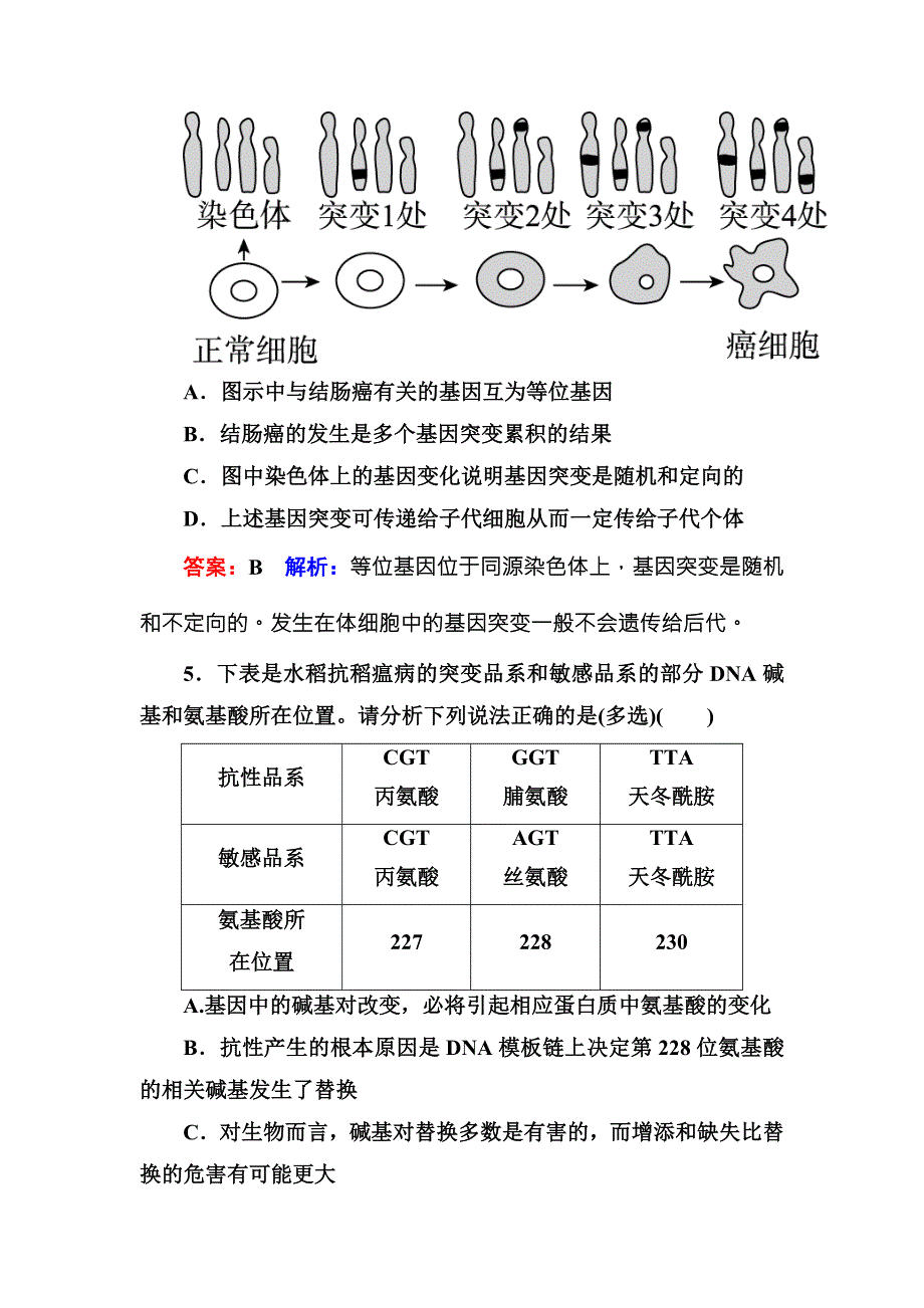 《名师伴你行》2016-2017学年高一生物人教版必修二课时作业12基因突变和基因重组 WORD版含解析.doc_第3页