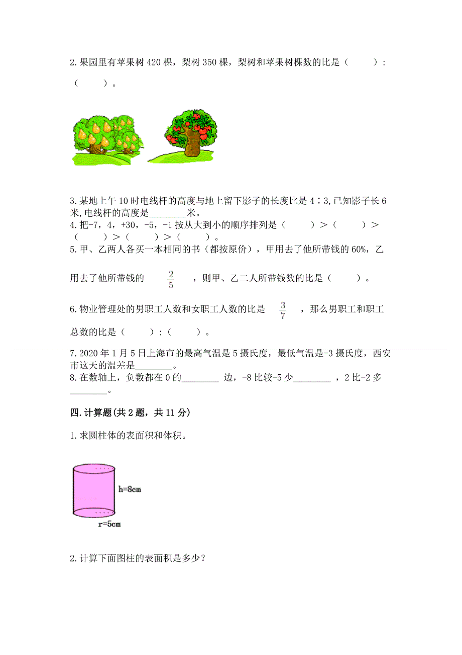 小学六年级下册数学期末必刷卷及答案（典优）.docx_第2页