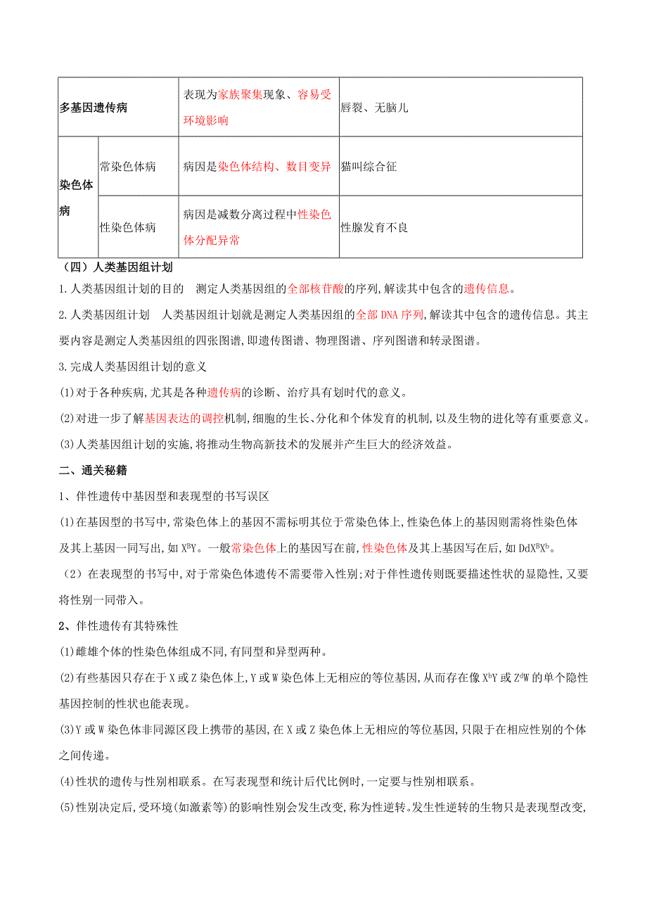 2020-2021年高考生物一轮复习 知识点（下）专题22 伴性遗传与人类遗传病（含解析）.docx_第3页