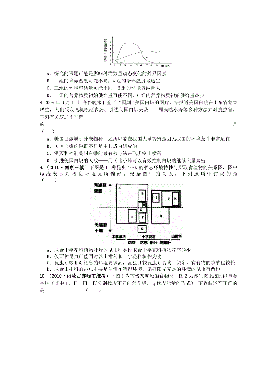 2011年大纲版高考复习方案生物配套月考试题（十）.doc_第3页