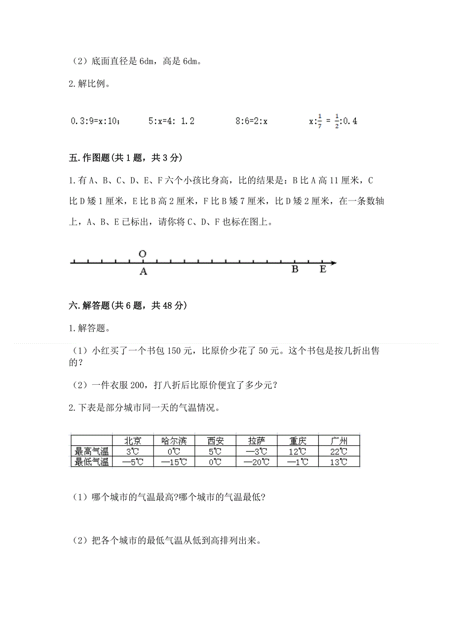 小学六年级下册数学 期末测试卷带答案（名师推荐）.docx_第3页