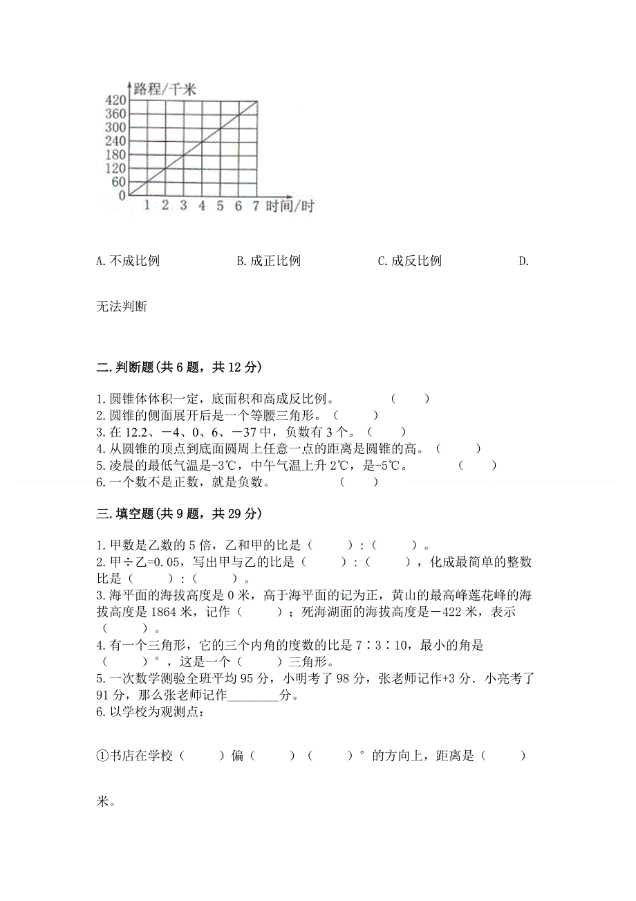 小学六年级下册数学 期末测试卷精华版.docx_第2页