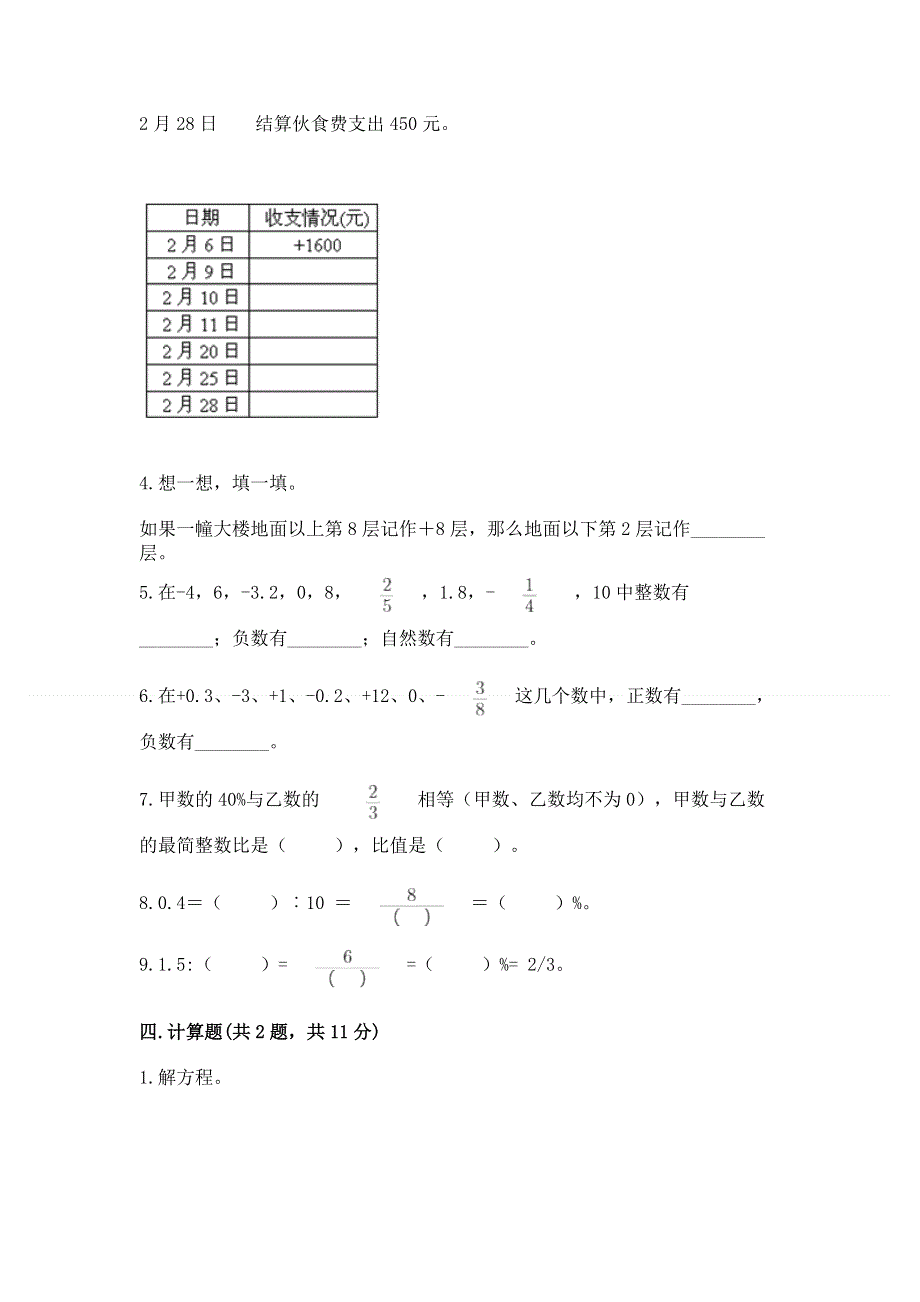 小学六年级下册数学 期末测试卷精品（突破训练）.docx_第3页