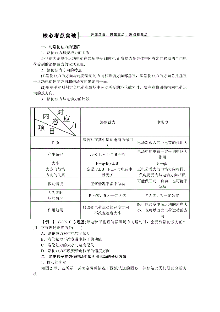 《一轮特训》2015届高三物理（人教版）精品练习41 磁场对运动电荷的作用.doc_第2页