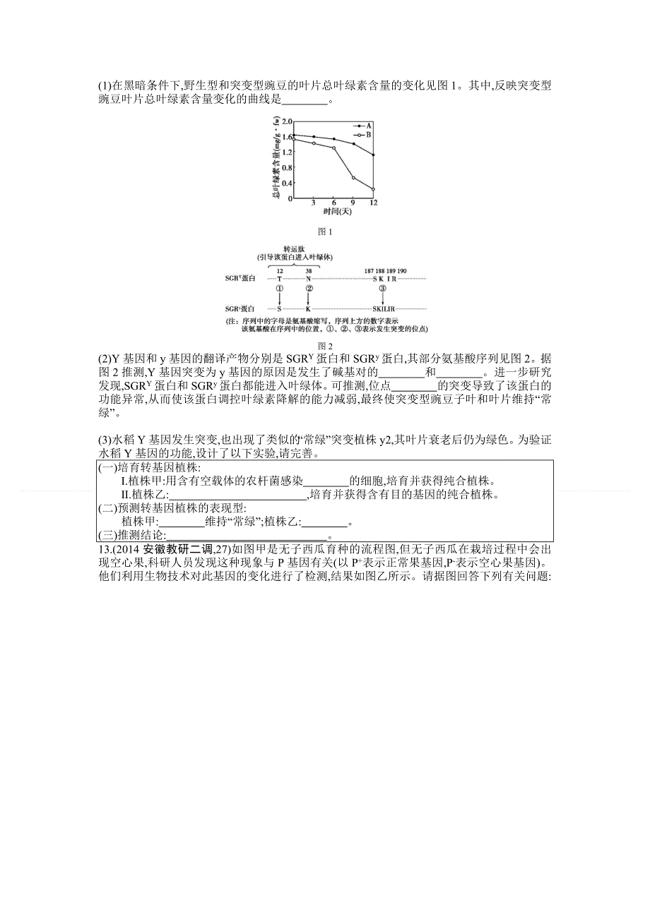 《三年高考两年模拟》2015高考生物总复习练习册：第8单元 第1课时　基因突变和基因重组.doc_第3页