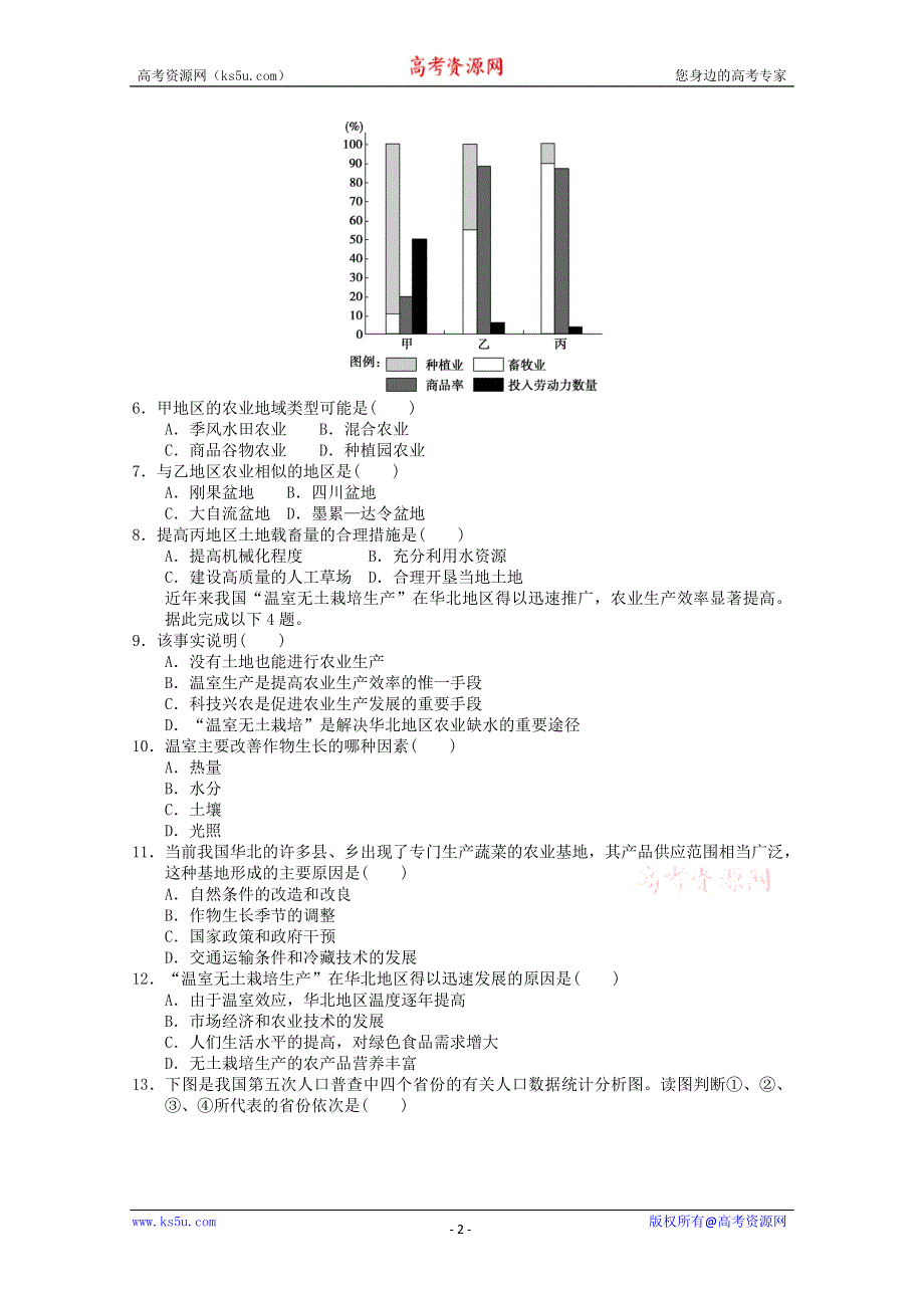 2011年高一地理：必修2综合练习16（新人教必修二）.doc_第2页