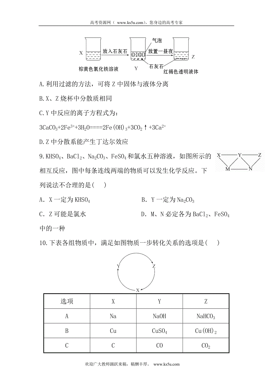 2013届高三化学一轮复习测试精析：单元评估检测（3）金属及其化合物（人教版）.doc_第3页