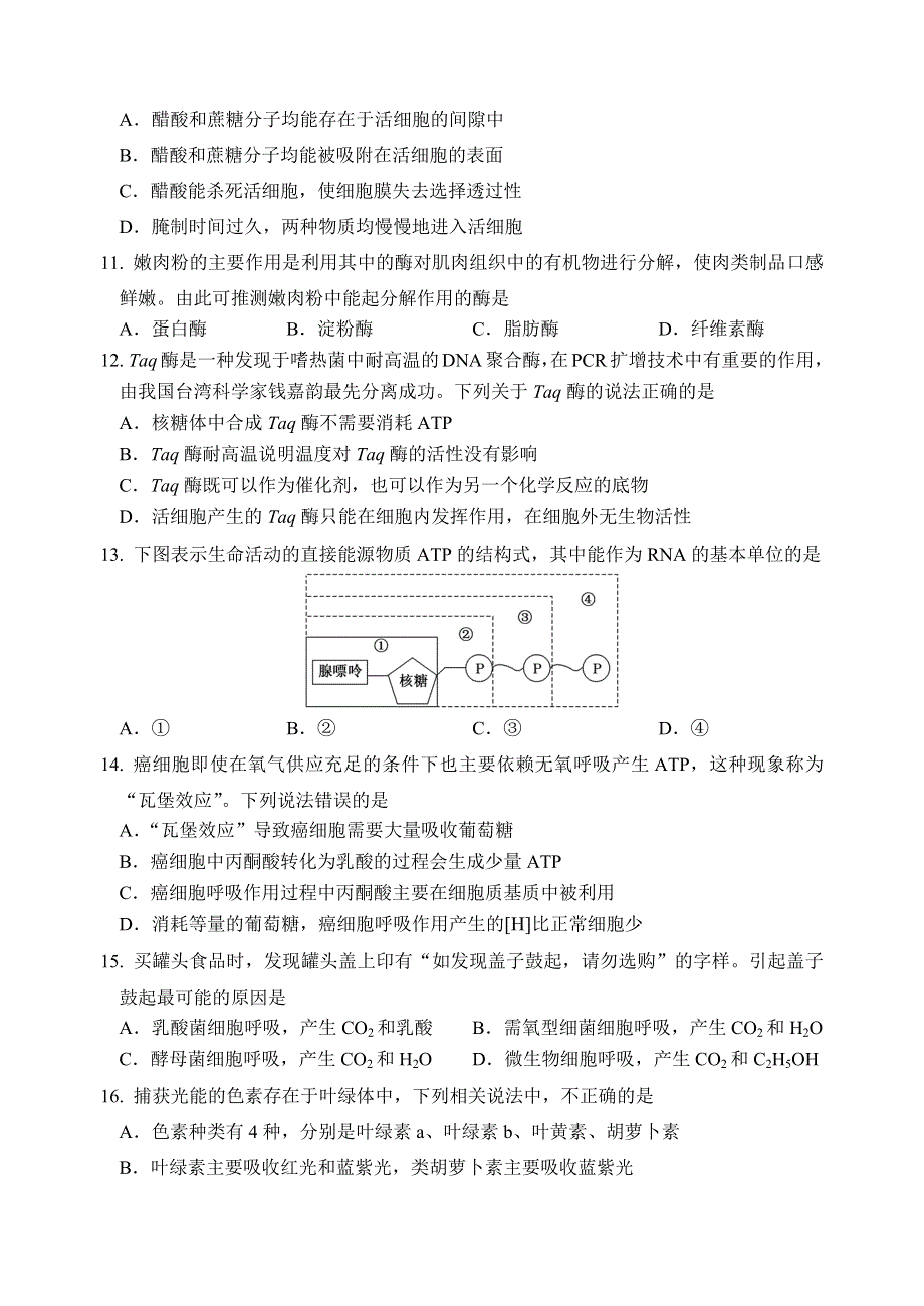 云南省玉溪市一中2020-2021学年高一下学期期中考试生物（理）试题 WORD版含答案.docx_第3页