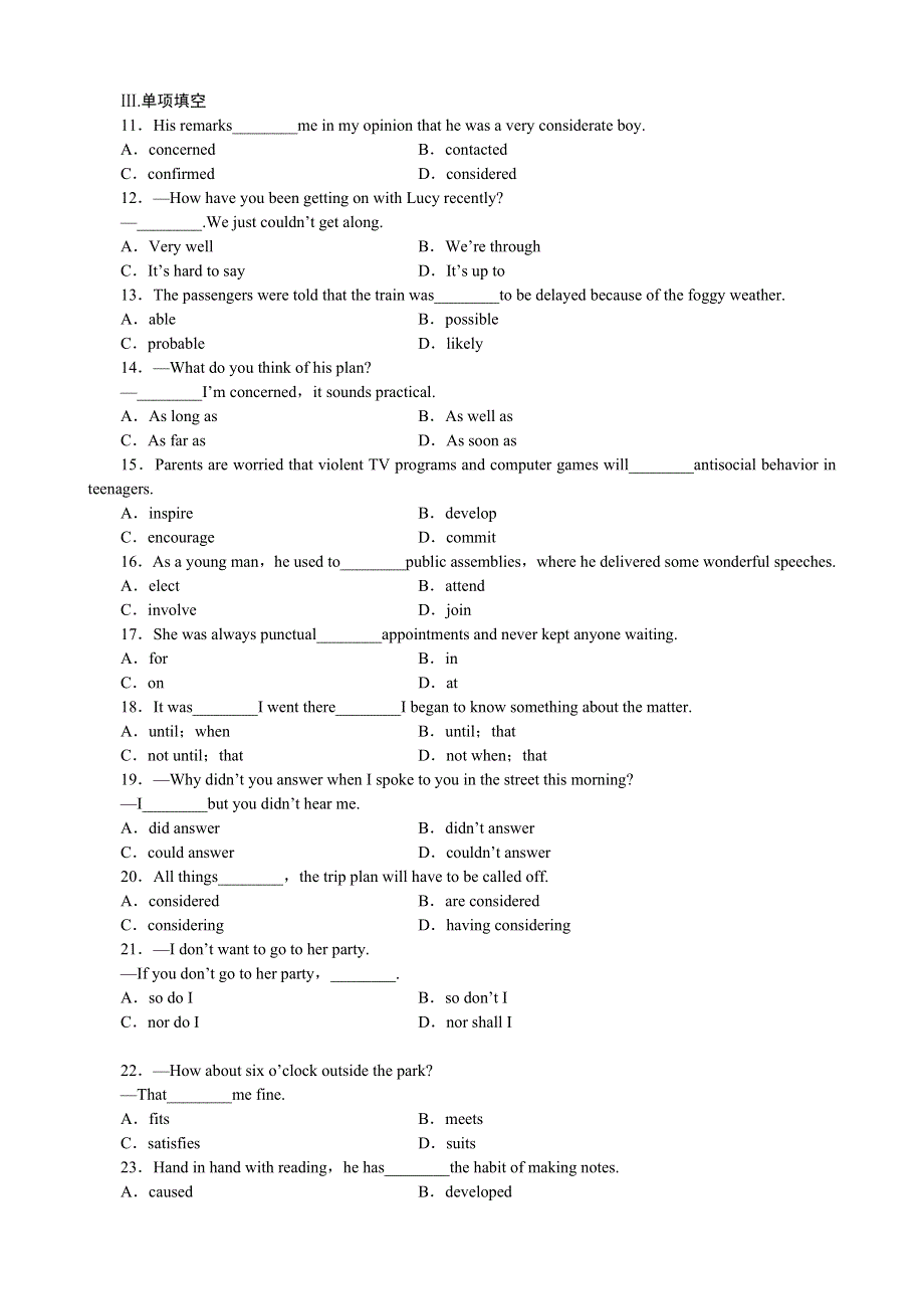 2013届高三一轮英语课时作业 MODULE 2HIGHLIGHTS OF MY SENIOR YEAR（外研版选修7陕西专用）.doc_第2页